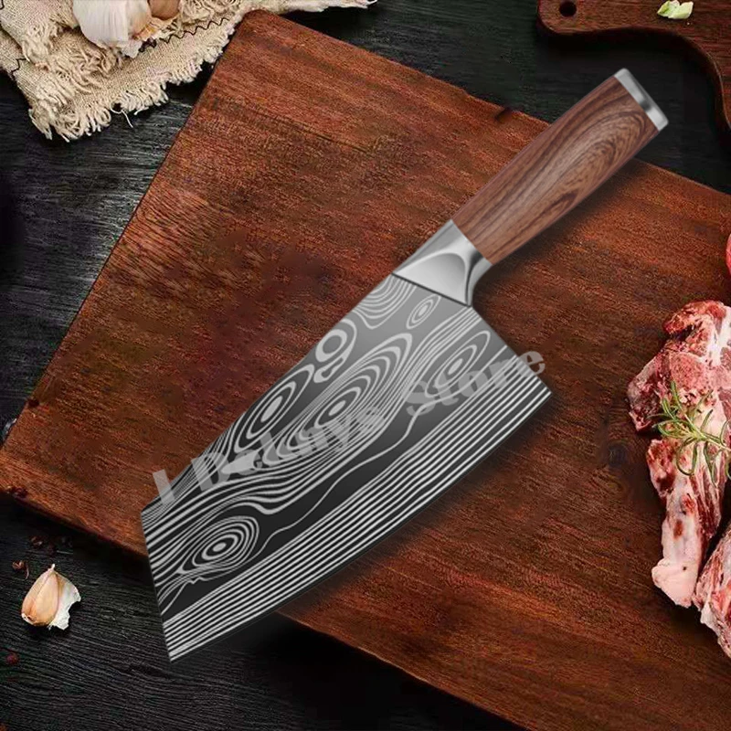 

Kitchen Butcher Knives Laser Damascus Professional Japanese Chef Knife Stainless Steel Knife Meat Cleaver Cooking Chef Knife