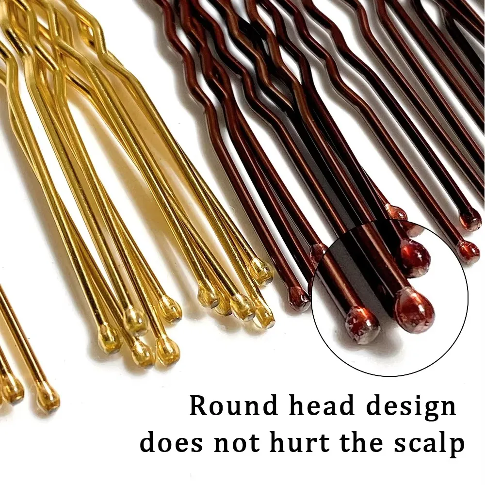 50 Pieces U-Pin Hairpin Simple Black Hairpin, No Paint, No Deformation, Invisible Hairpin for Women Bridal Hair Pin