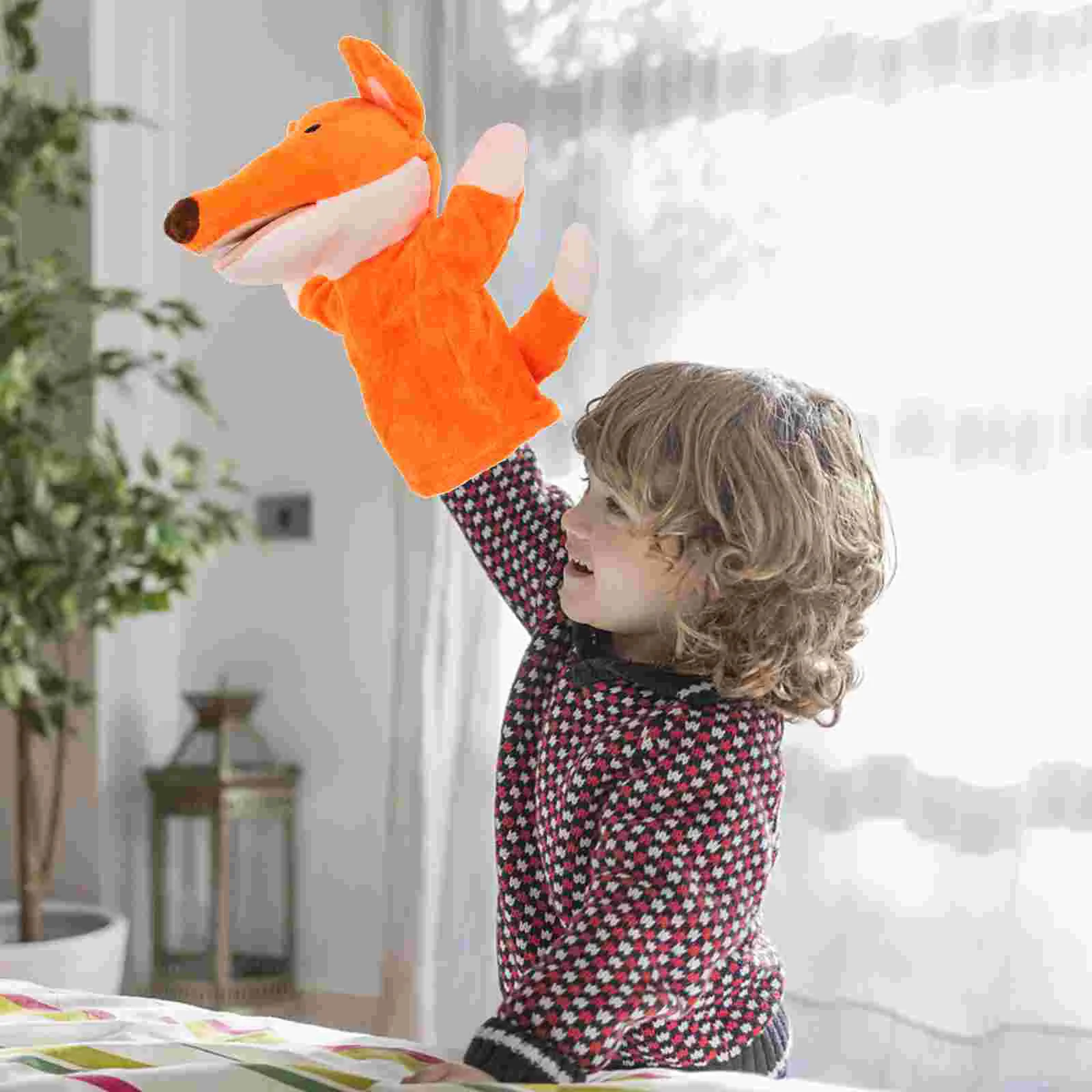 Hand Puppet Early Education Toy Puppets for Toddlers Stuffed Plush Kids Animal Animals Cartoon Finger Foxes Toys