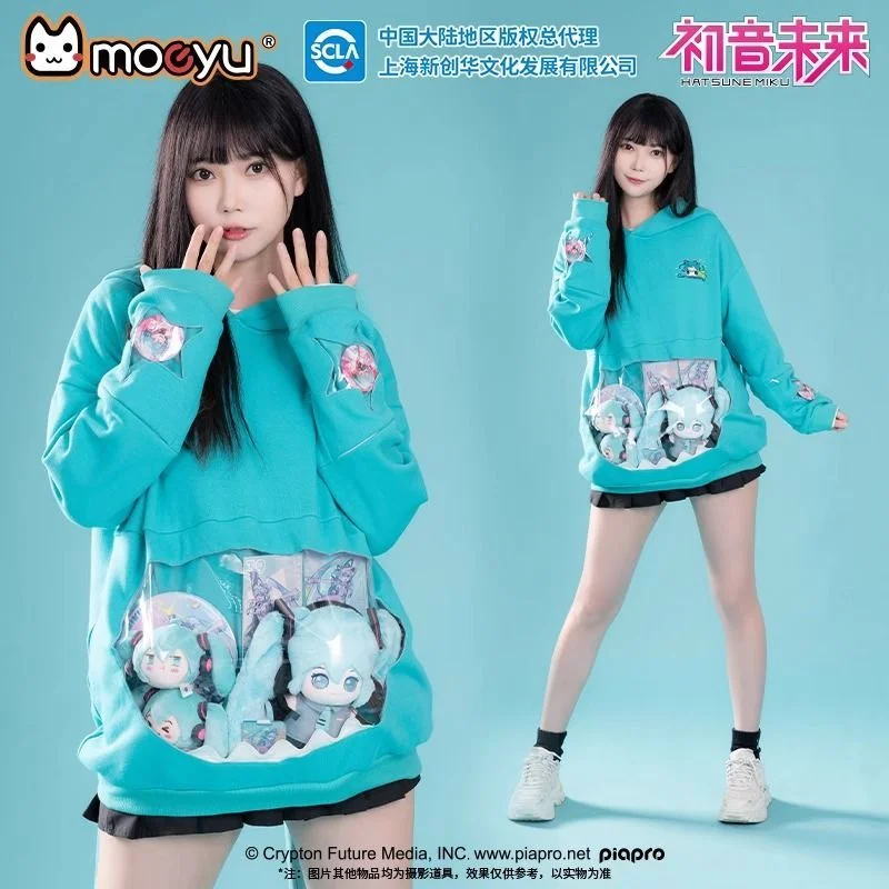 

Hot Moeyu Hatsune Miku Hoodie printed loose top versatile miku 2D anime merchandise Miku Anime Animation Peripheral Gift