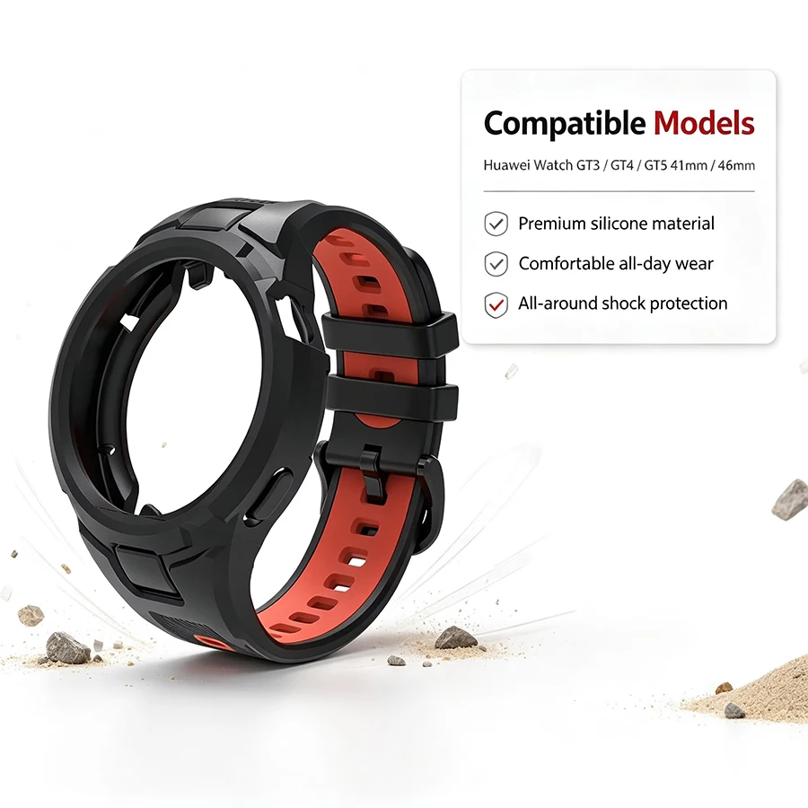 2Pcs Strap for Huawei Watch GT 3/4/5 41mm 46mm 2-in-1 Sports Integrated Case+Strap for Huawei GT 3 4 5 41mm 46mm Wholesale