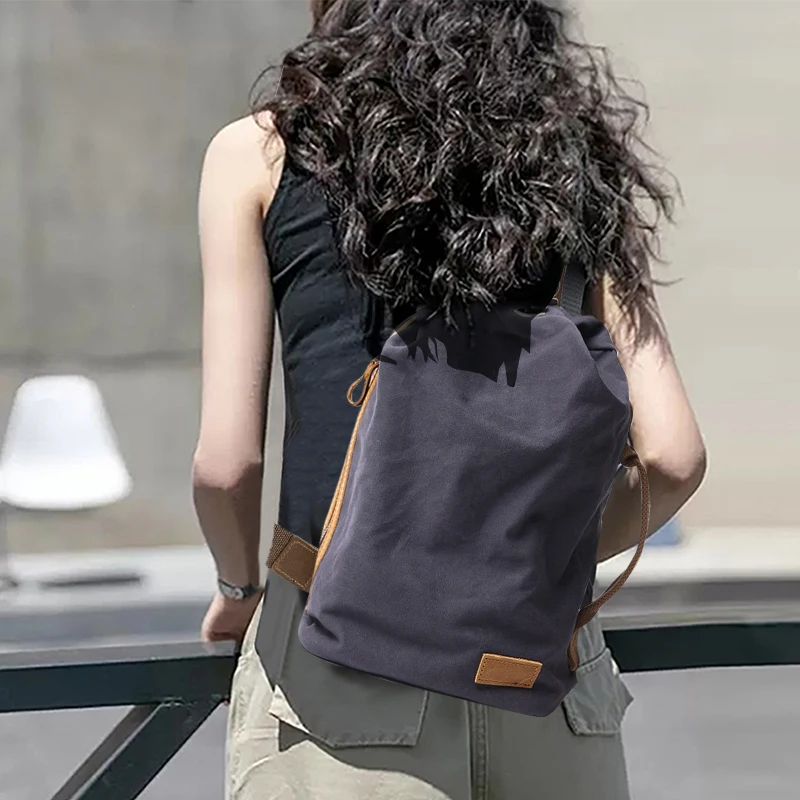 Retro Motorcycle Oil Wax Canvas Dumpling Chest Bag Military Style Single Shoulder Backpack for Men And Women Casual Streetwear