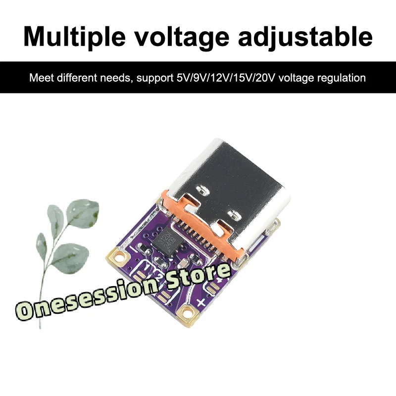 PD 3.1/QC 3.0 Programmable Trigger Module - USB-C to DC Output 5-48V Adjustable Fast Charging Board