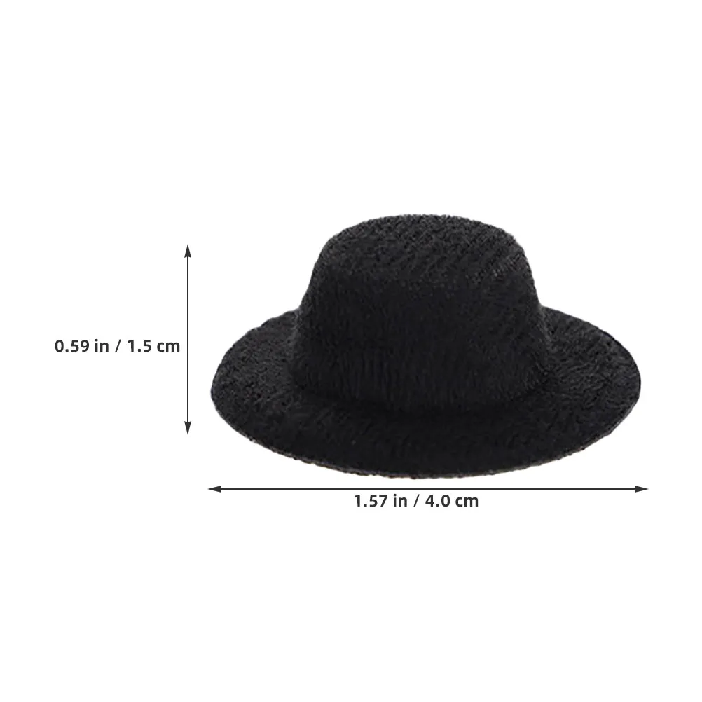 40個のミニ帽子 クラフト用：ミニフォーマルハット ブラック - DIYクラフトやパーティーデコレーション用ミニチュアキャップ - ドールハウスミニチュア