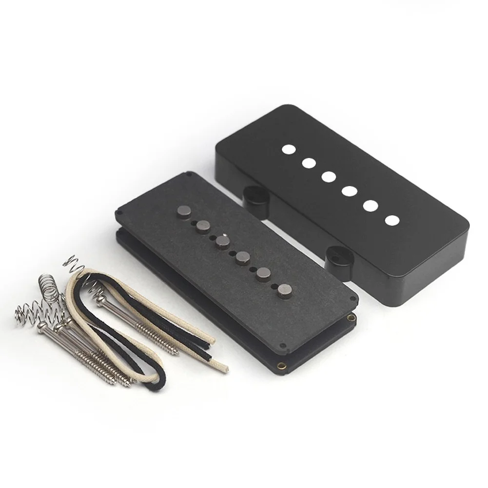 5 String JB Bass Pickup Assembly Kit with Alnico 5 Magnets Wax Coated Cable Height Adjustment Hardware and Dual Position Use