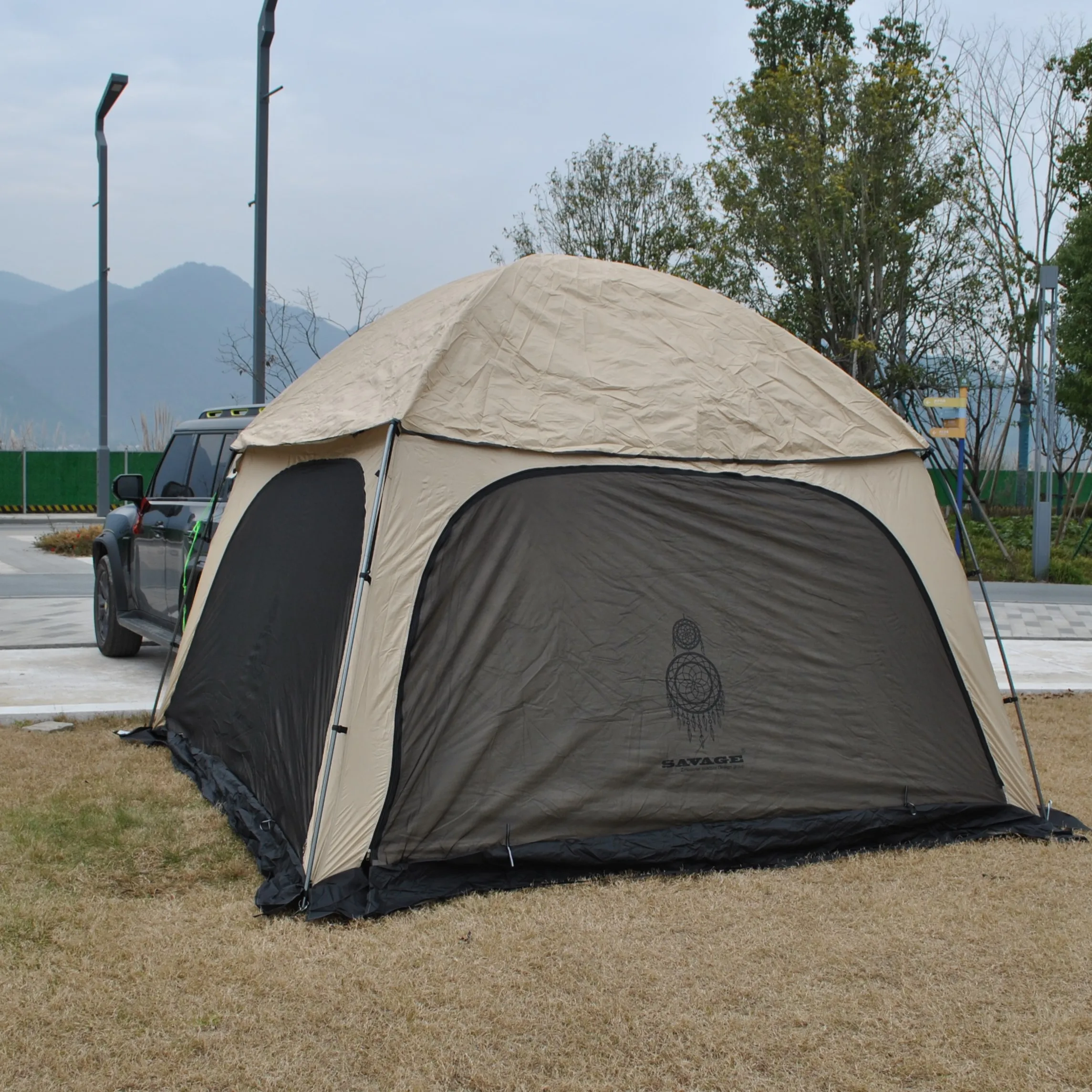 Super Large 6 person luxury tent,6 Person Dome tent for Family,Glamping tent,big dome connect the rear of the car tent，tailgate