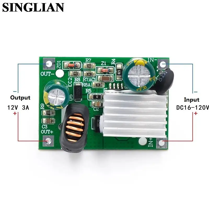 Grote Stroom 3A Dc Step-Down Power Module 9V-120V Breed Voltage Input 5V/12V