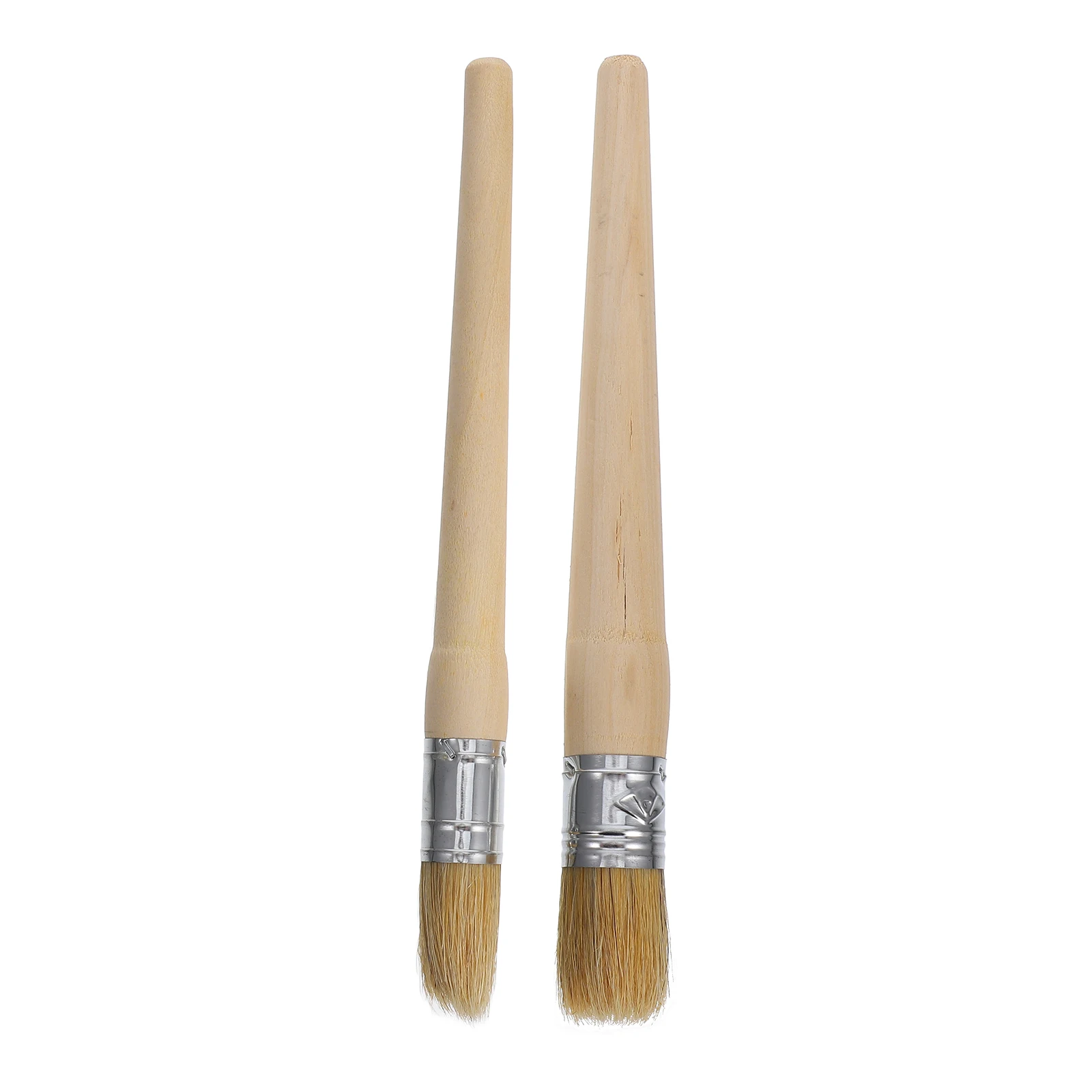 

2 PCS Paint Brush Brushes Chalk Major for Walls Bamboo Round Stencil Crafts Fabric Painting