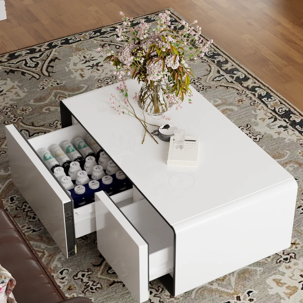 Factory Wholesale Smart Furniture Coffee Table With Cooling Drawer Smart Coffee Table With Wireless Charging