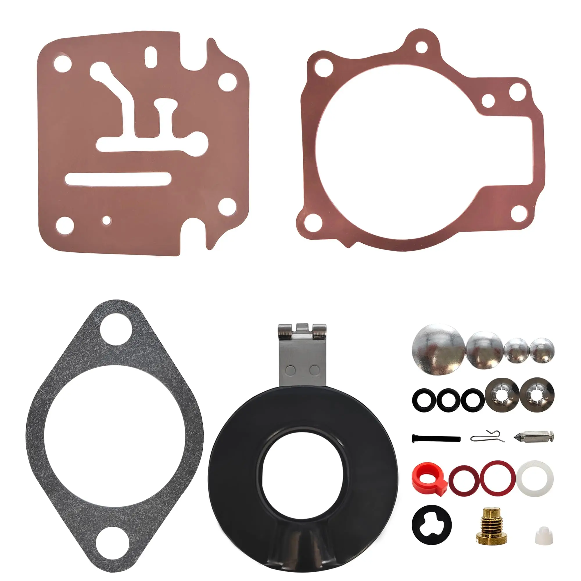 398729 Carburetor Repair Kit with Float For Johnson Evinrude 18-75 HP Re 396701 392061 Sierra 18-7222 18-7042 Mallory 9-37107