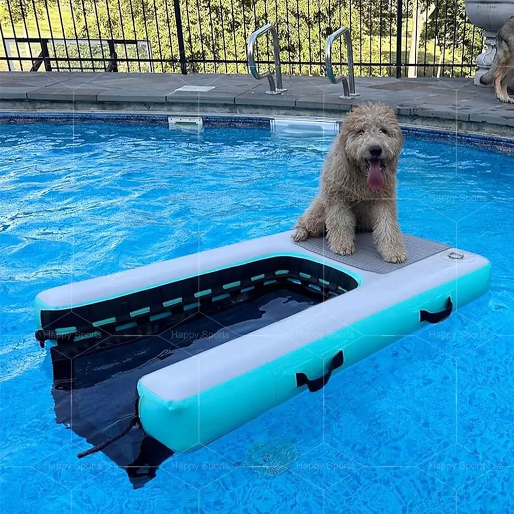 Dog Use Inflatable Pup Plank Water Ramp Dock Pet Use Inflatable Water Floating Air Dock Platform