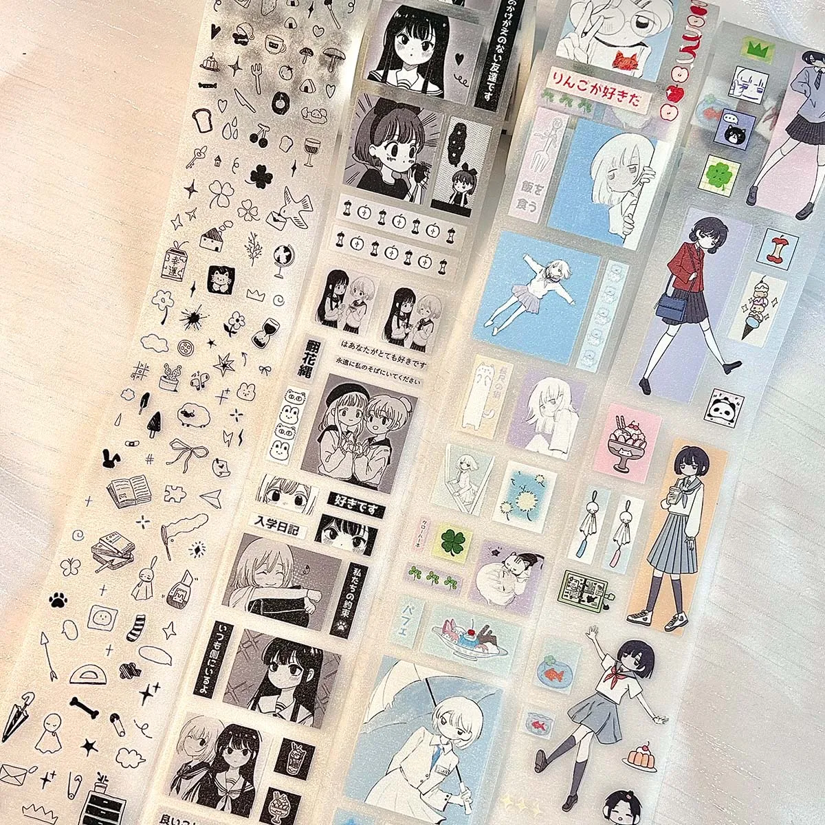 WAKAWAKA PET Character Sticker Tapes Scrapbooking Washi Tape Cute Deco Stickers For Arts Diy Crafts Album Journal Planner