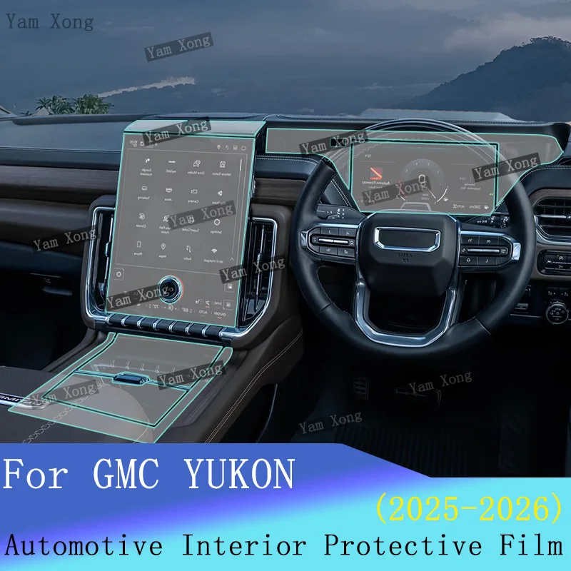 Auto Navigation scratch Protective For GMC YUKON 2025 2026 Full set interior Film Dashboard Anti-Scratch Transparent Repair Fil
