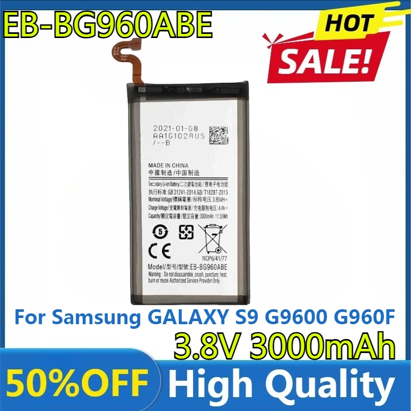 

New High Quality Replaceable EB-BG960ABE 3000mAh Battery for Samsung GALAXY S9 G9600 G960F SM-G960 Within Tracking Number