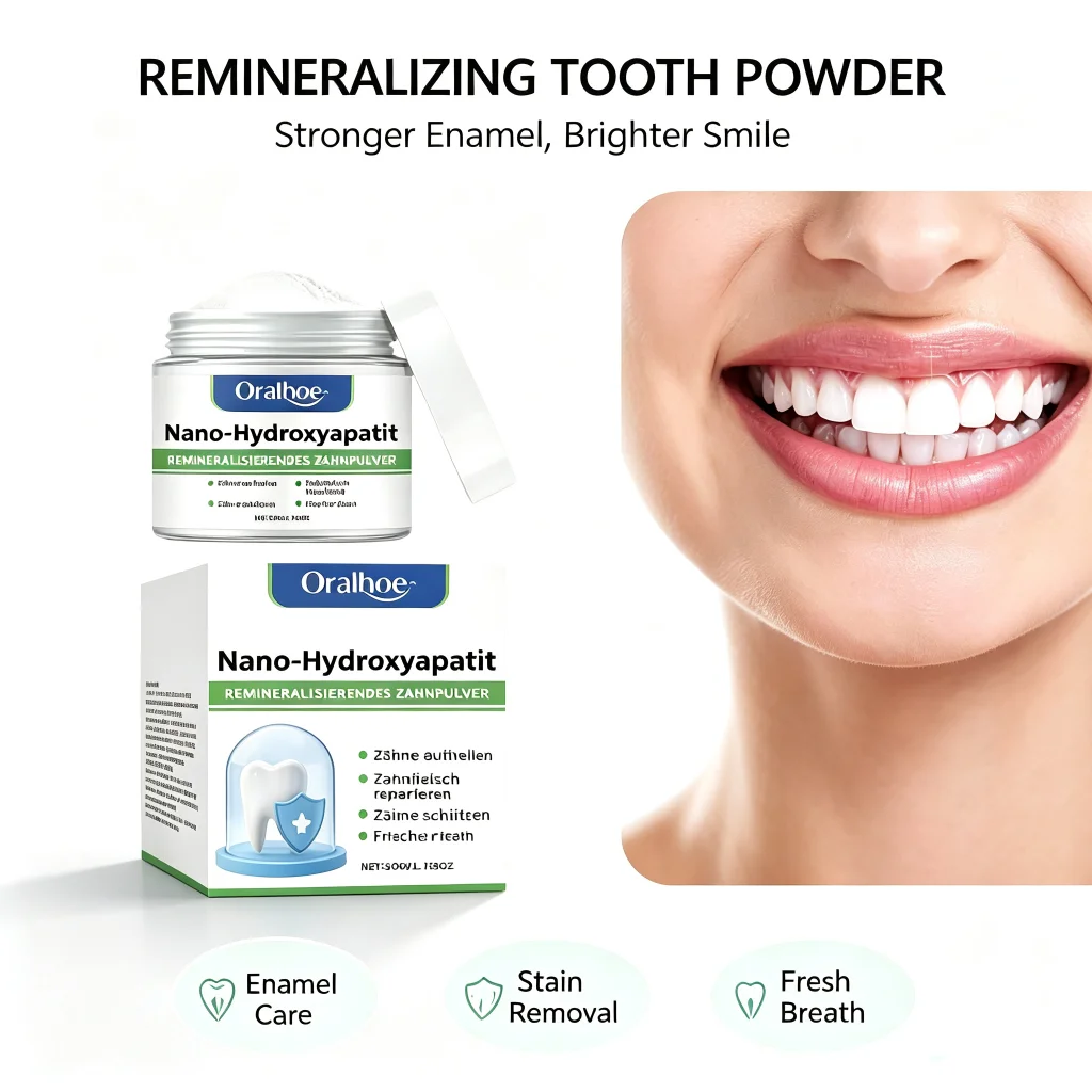 1/3 Box Dental Hydroxyapatite10% Infused Winter Whitening Tooth Powder: Enamel Repair Deep Cleaning Long-Lasting Fresh Breath