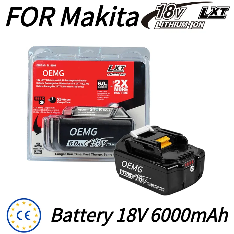 

Для аккумулятора Makita 18 В для электроинструментов, работает с дрелями и ударными гайковертами, ⚡ Технология быстрой зарядки, ★ Любимый клиент, купите сегодня!