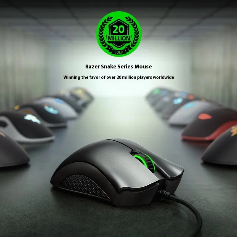 ماوس الألعاب السلكي Razer DeathAdder الإصدار القياسي باللونين الأبيض والأسود للكمبيوتر Esports LOL Office Use ملحقات الماوس