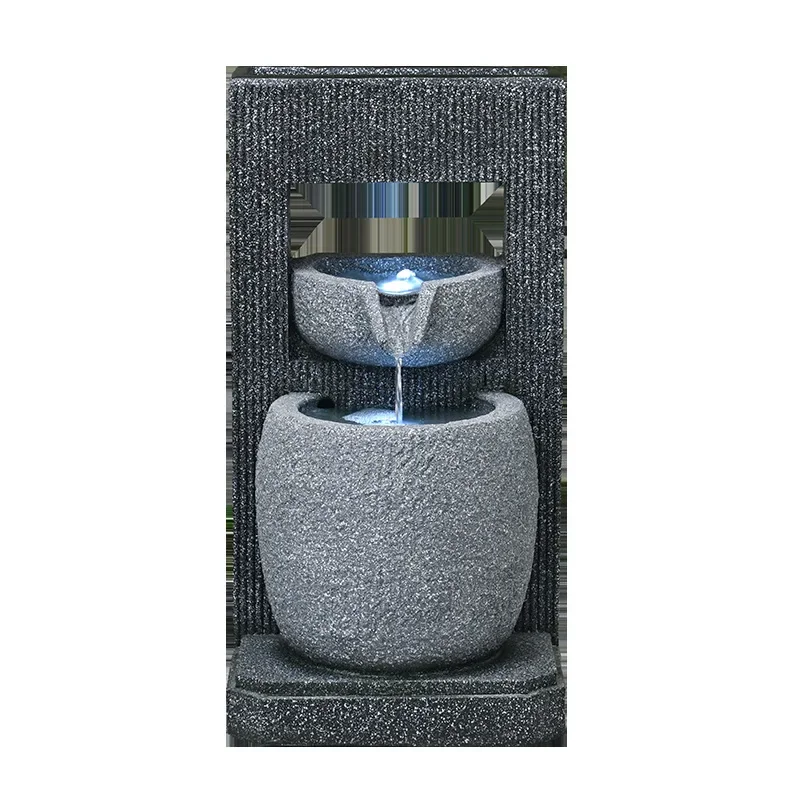 

Simple European rockery flowing water fountain feng shui wheel humidifier fish tank, courtyard housewarming