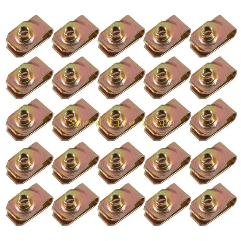 547C 25pcs/Pack U-Style Clip-On-Nut for Car Motorcycle Scooter Metal U-Type Clip with Thread M8-M6-M5-M4 U-Type Fasteners Nut