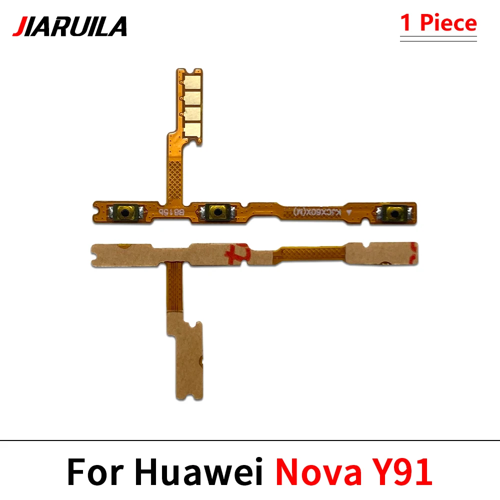 50Pcs，Power On Off Volume Side Button Key Flex Cable Replacement Parts For Huawei Nova Y60 Y61 Y70 Y71 Y72 Y90 Y91