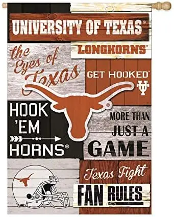 Team Sports America U of Texas Fan Rules Linen Flag - 28 x 44 Inches