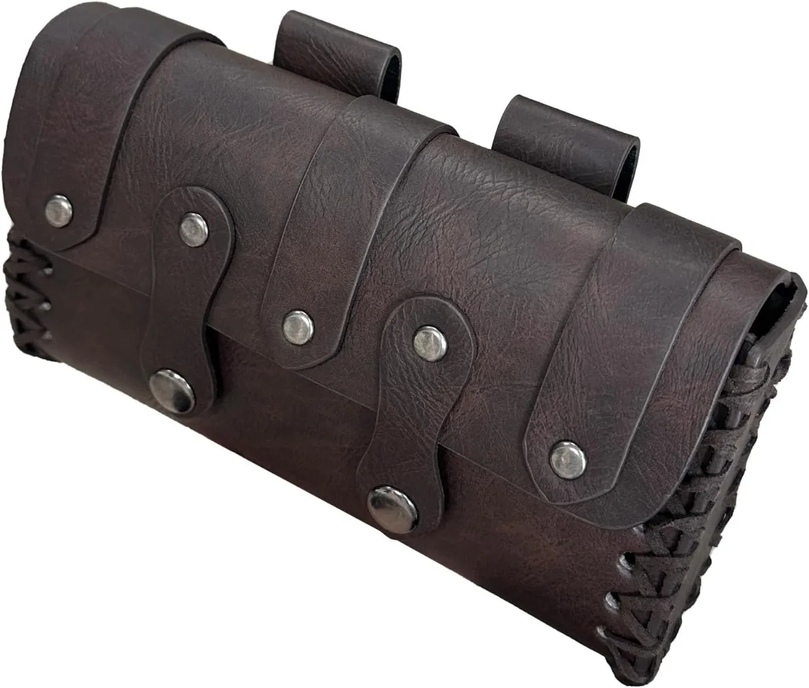 Ceinture rétro Viking Knight en cuir synthétique PU, imprimé Copaly, sac de taille de changement, ensemble de ceintures de déguisement d'halloween, accessoire