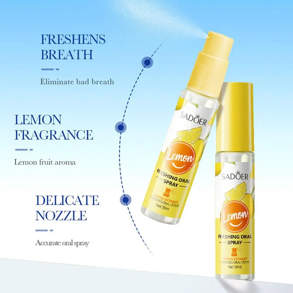 18ml Fresh Mouth Spray Mint Peach Lemon Reduce Bad Breath Female Male Portable Breath Kissing Mouth Spray Cleaning Spray