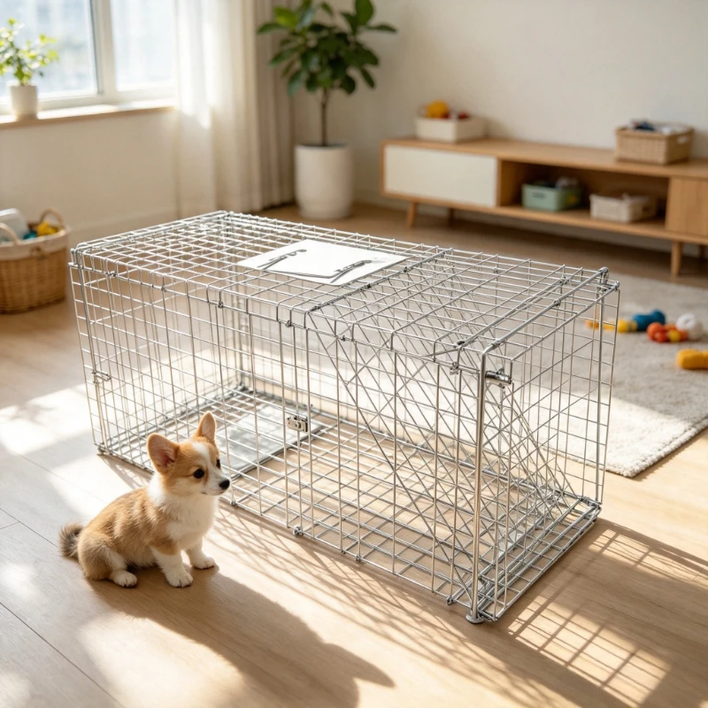 Foldable Live Capture Cat Trap Cage Automatic Pedal Door Metal Wire Animal Carrier for Rescue Stray Cats Outdoor 고양이 포획틀