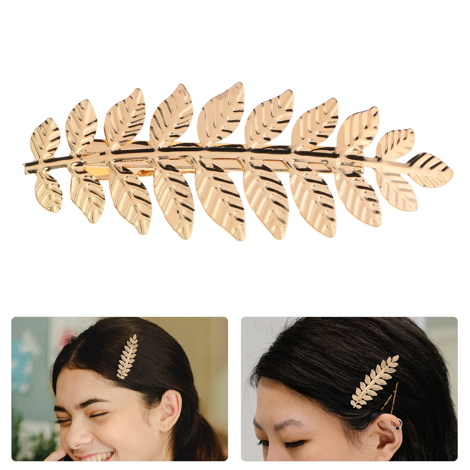 

Metal Leaf Hair Clip Gold Barrette Clips for Wedding Party Daily Life Festival Hair Accessories Golden Leaves Design