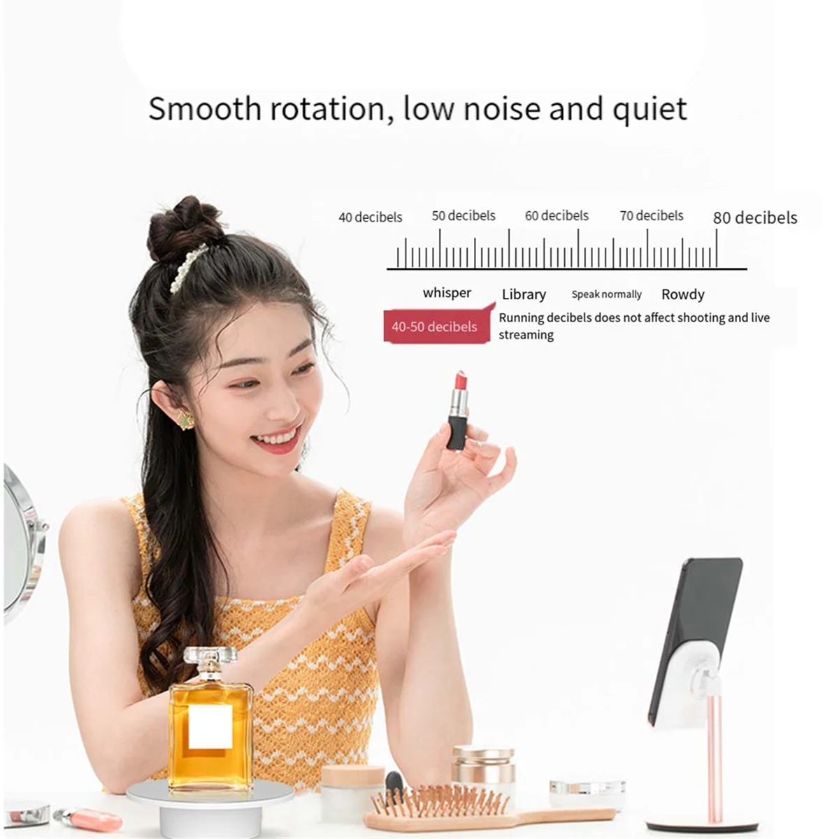 ABEZ 전동 회전 디스플레이 스탠드, 360 전기 회전식 턴테이블 베이스 게으른 수잔, 내하중 11Lbs, 사진용