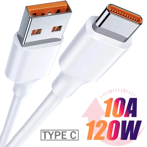 고속 충전 데이터 케이블, USB C타입 휴대폰 충전기 와이어 코드, 화웨이 메이트 X5 삼성 샤오미 2M, 1.5M, 1M, 120W 10A