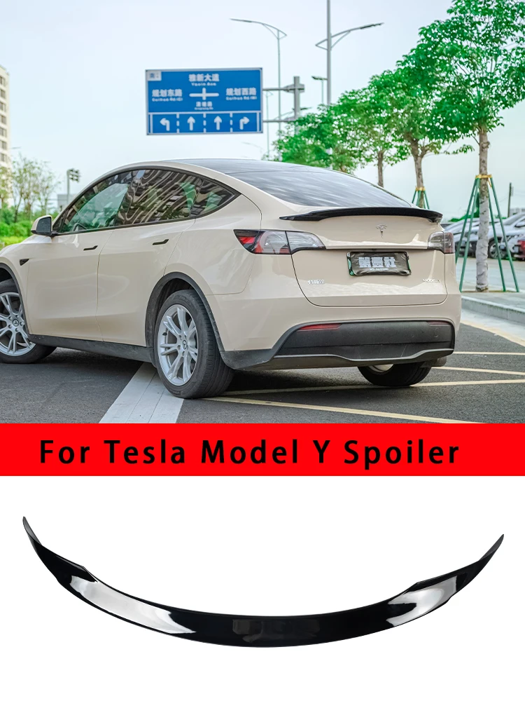 For Tesla 2020-2022+ Model Y Spoiler Carbon Type Performance Carbon Fiber Rear Trunk Lip Carbon Fiber ABS Wing Car Styling