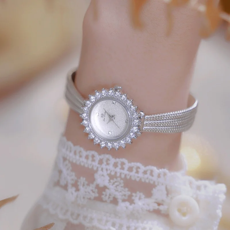 BS 1833 패션 여성 쿼츠 시계 캐주얼 우아한 다이아몬드 작은 다이얼 여성 손목 시계 럭셔리 숙녀 시계 reloj mujer