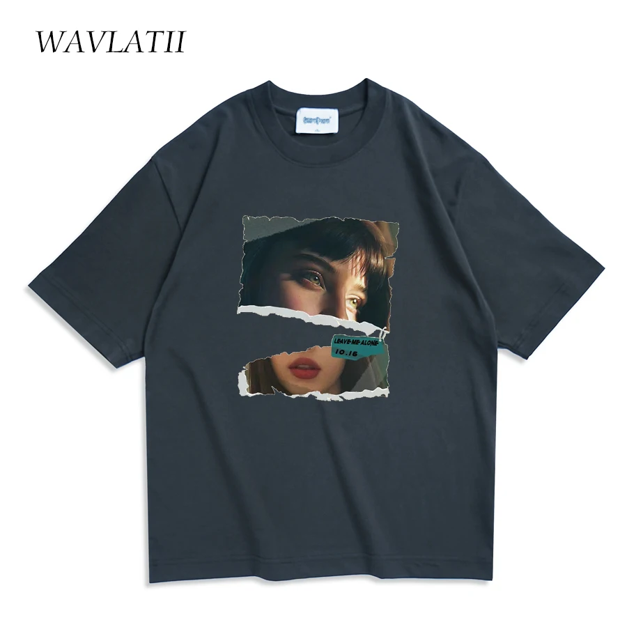 WAVLATII 新しい女性ブラウン夏 Tシャツ女性特大カジュアルドロップスリーブ Tシャツ女性白半袖トップス若いのための WT2363