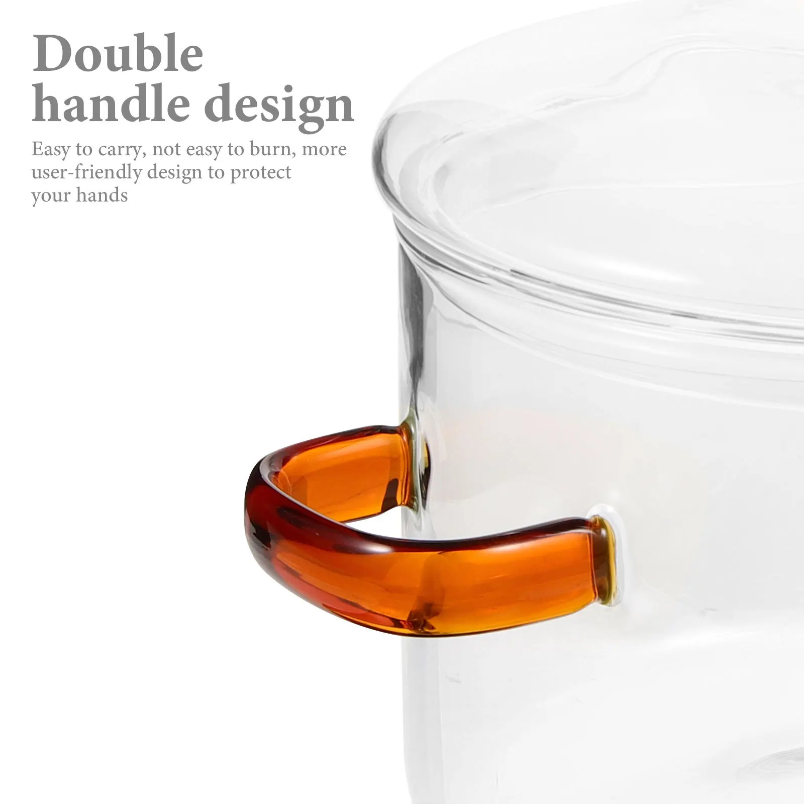 

Glass Boiling Pot for Stove Stew Pots with Lids Food Cooking Clear Cookware Stovetop
