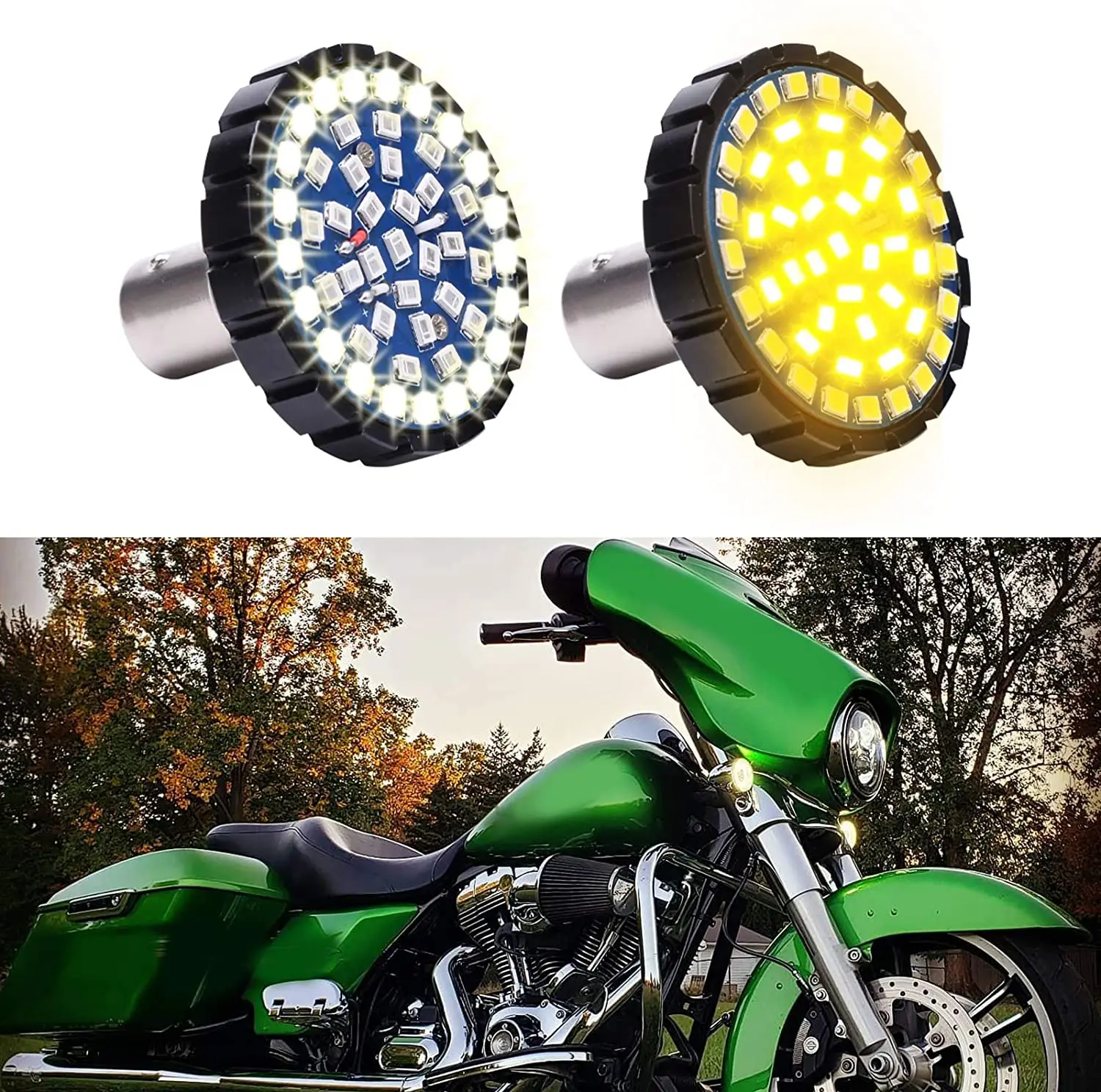 2PCS 1157 BAY15D LED 2835 48smd Lamp Bulb Canbus Error Free Motorcycle Led Turn Signals Kit for Harley Motor