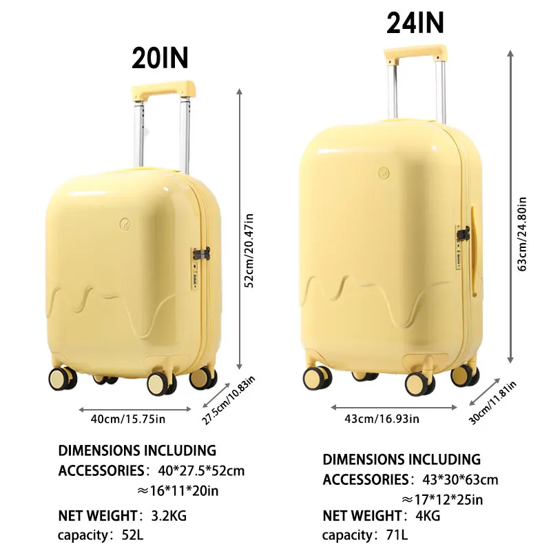 حقيبة أمتعة لطيفة متعددة الوظائف مقاس 20 بوصة 24 بوصة حقيبة تروللي بعجلات ABS + PC مع حامل أكواب ومنفذ شحن USB وعجلات دوارة جانبية #6