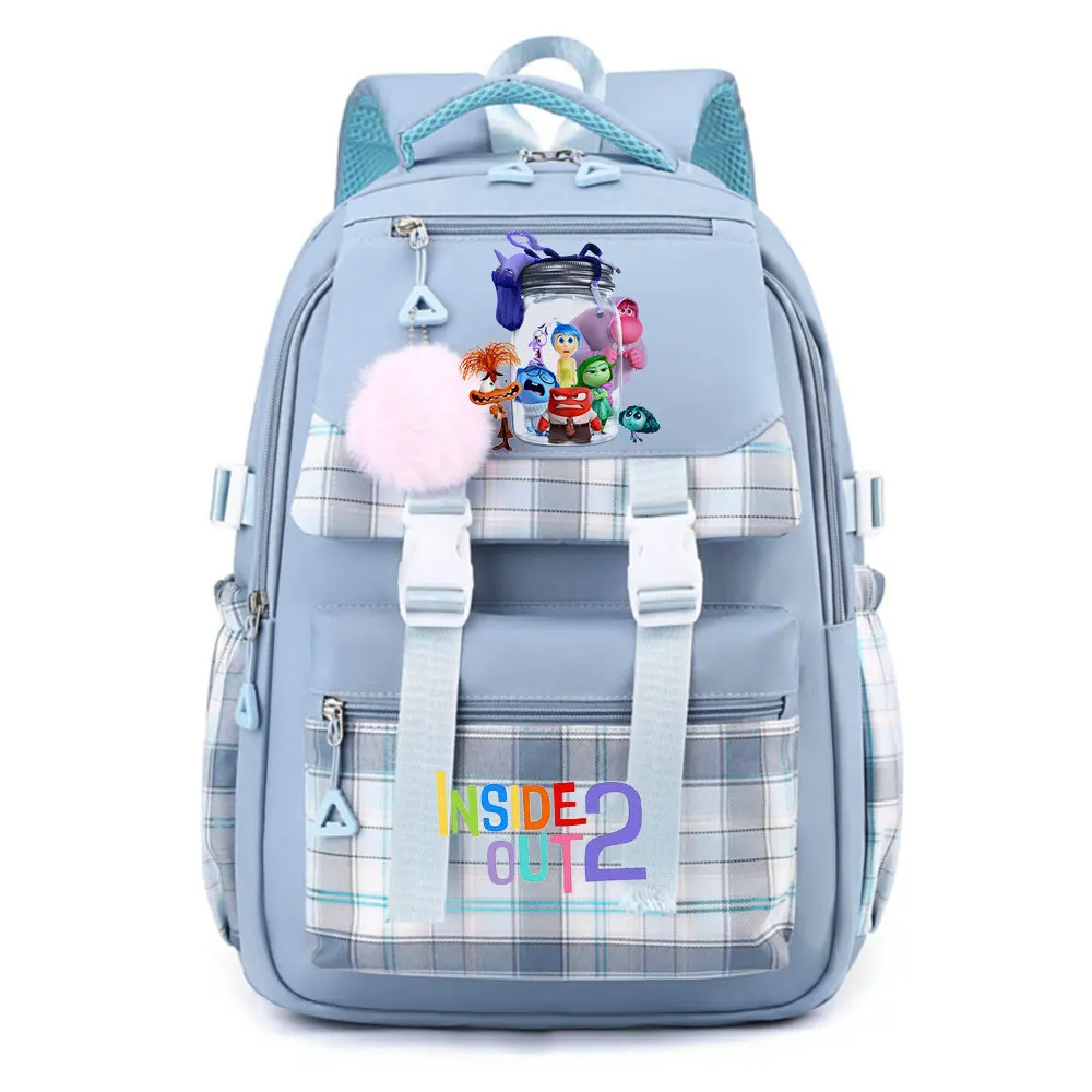 

MINISO Inside Out 2 Girls Anime Cute Backpack Boy Cartoon Printed Schoolbag Large Capacity Book Bag Shoulders Bag