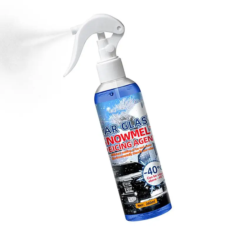 Windshield Ice Melt Spray Automotive Glass Car Ice Melt Spray 260ml Ice Removal Spray Windshield Defroster Car Windshield Glass