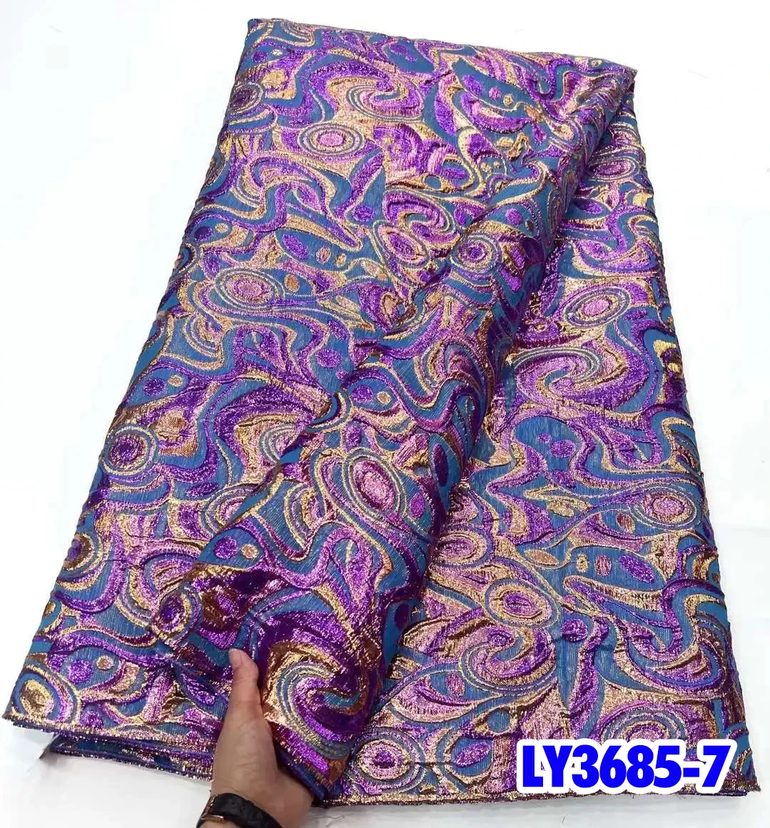 African Jacquard Lace Fabric 2024 High Quality Nigerian French Brocade Lace Fabric For Wedding Party Luxury Women Dresses