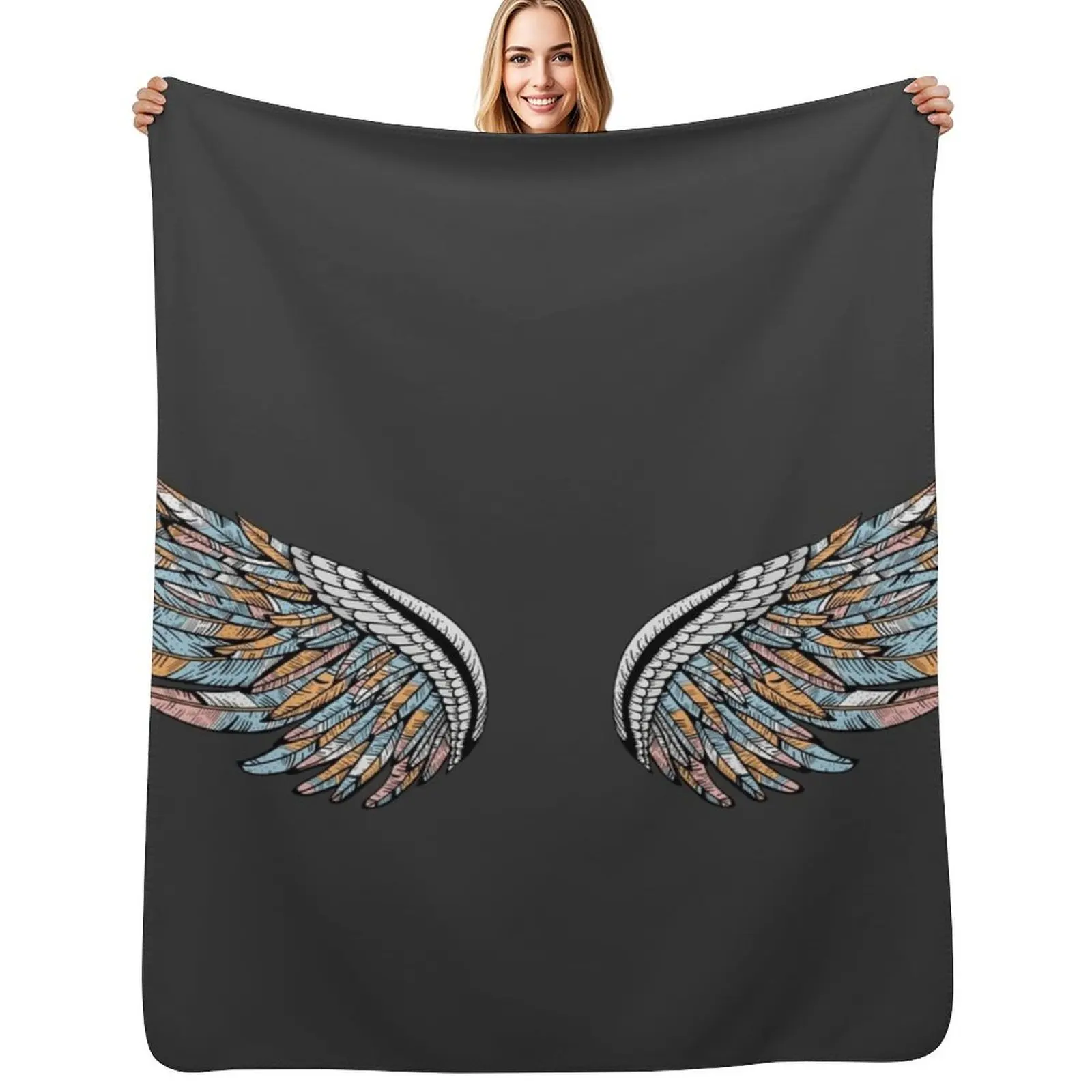 

RSJ Archangel Gabriel Wings Throw Blanket Sofa Throw anime Beach Plaid Blankets