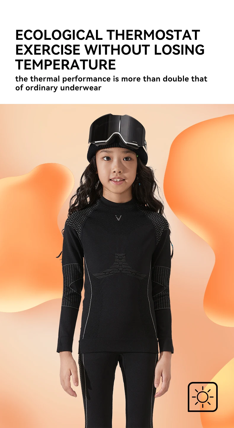 VECTOR Children Ski Thermal Underwear Sets Sports Quick Dry Tracksuit Fitness Workout Exercise Tight Shirts Jackets Sport Suits