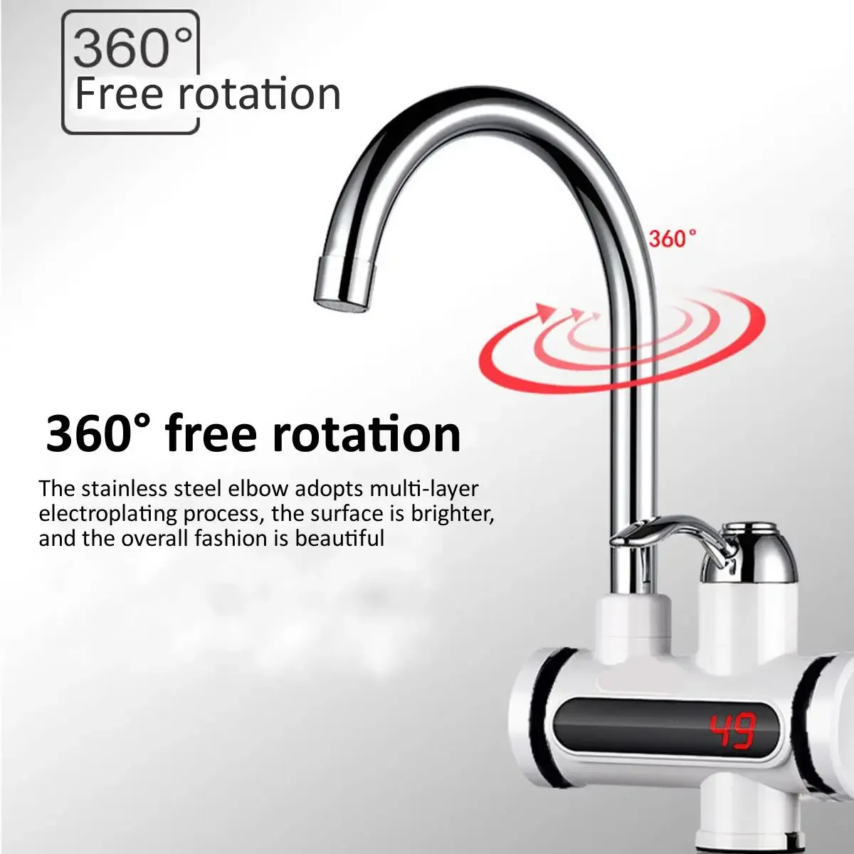 3000W 220V Instant Electric Shower Water Heater Hot Faucet Kitchen Electric Tap Water Heating Instantaneou Water Heater+Shower