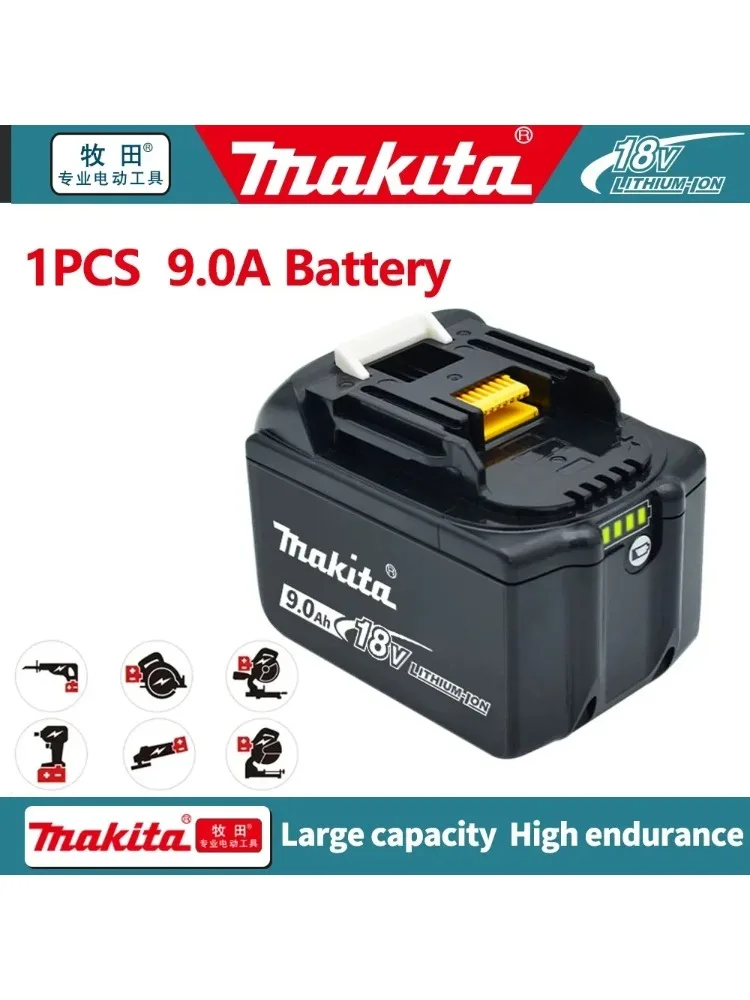 بطارية 9.0 Ah Makita 18 فولت مع ليثيوم أيون قابلة لإعادة الشحن لبطارية DDF487 BL1880 BL1860B LXT400 أداة طاقة ماكيتا 18 فولت