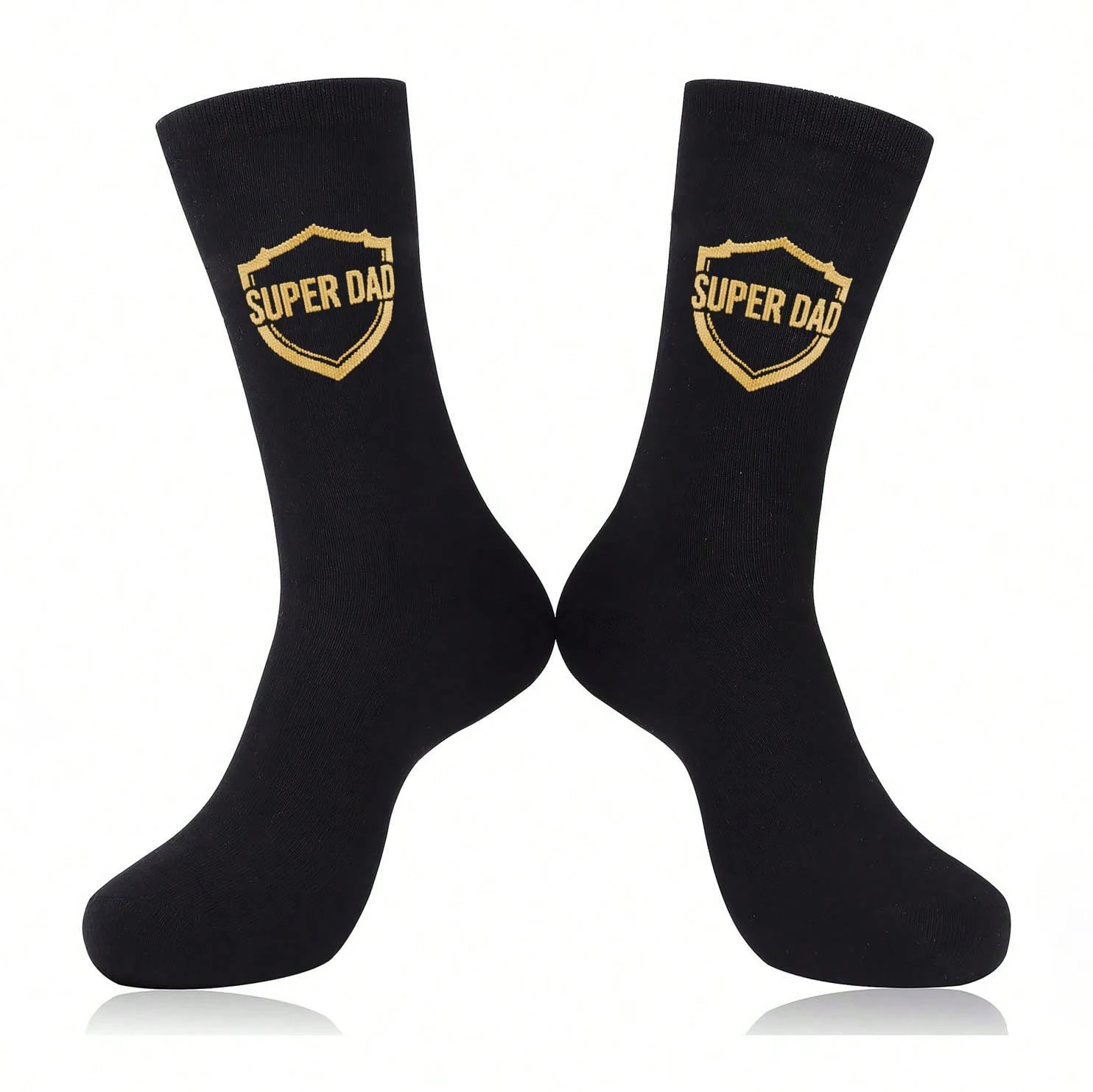 A Pair of Men's Mid-Calf Socks with a Theme of Honoring Fathers, Featuring a Simple yet Playful Style, Perfect as a Gift for Father's Day, Birthdays, and Other Occasions.