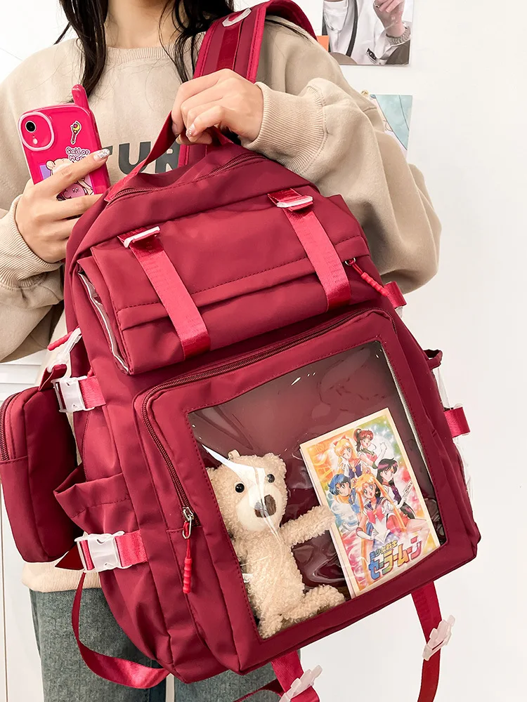 Japanese High School Student Backpack Itabag Transparent Pocket Ita Backpack Harajuku School Bags Crossbody Bags Women Mochilas