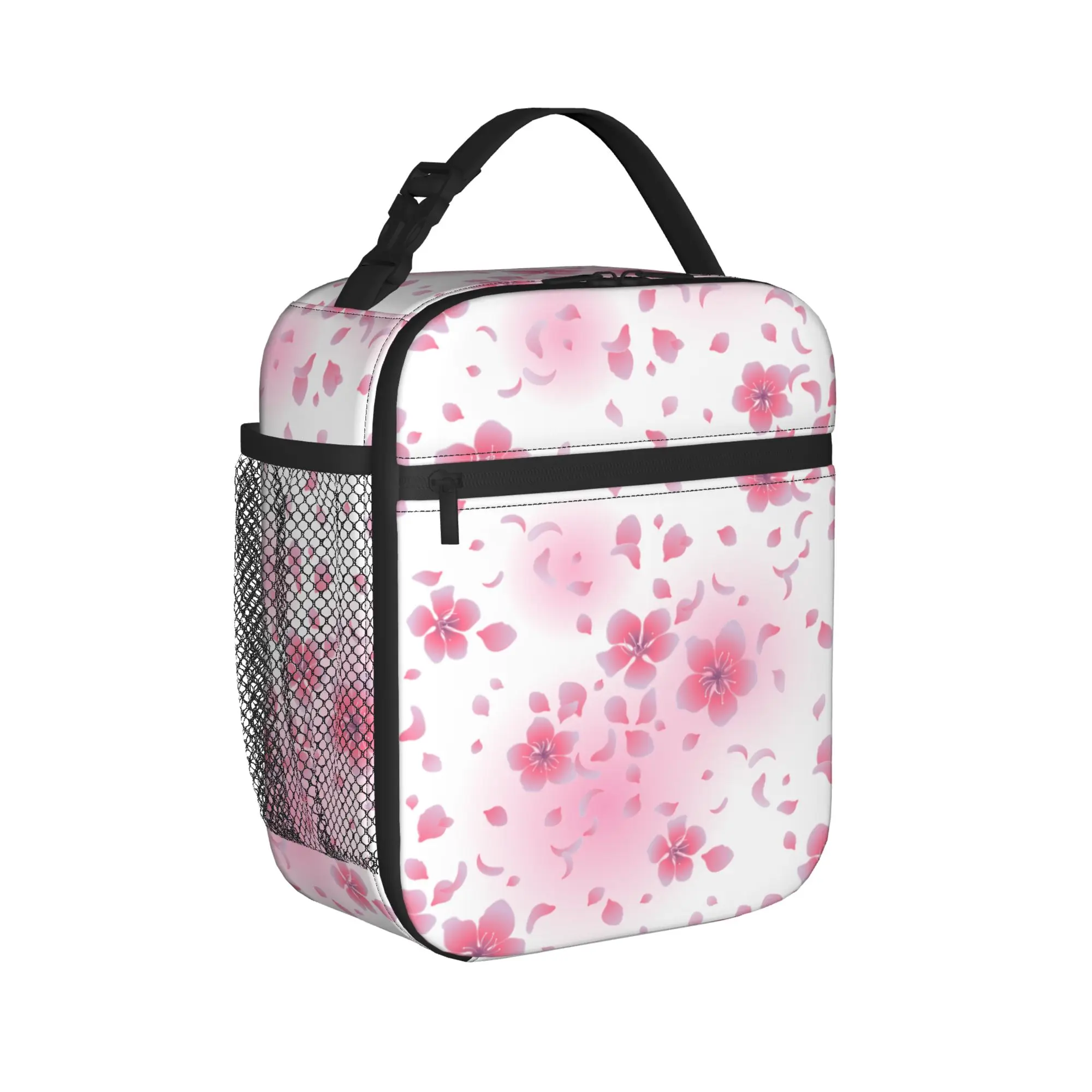 Japanese Sakura Cherry Blossom Thermal Insulated Lunch Bags for Travel  Reusable Food Container Bags Thermal Cooler Food Box