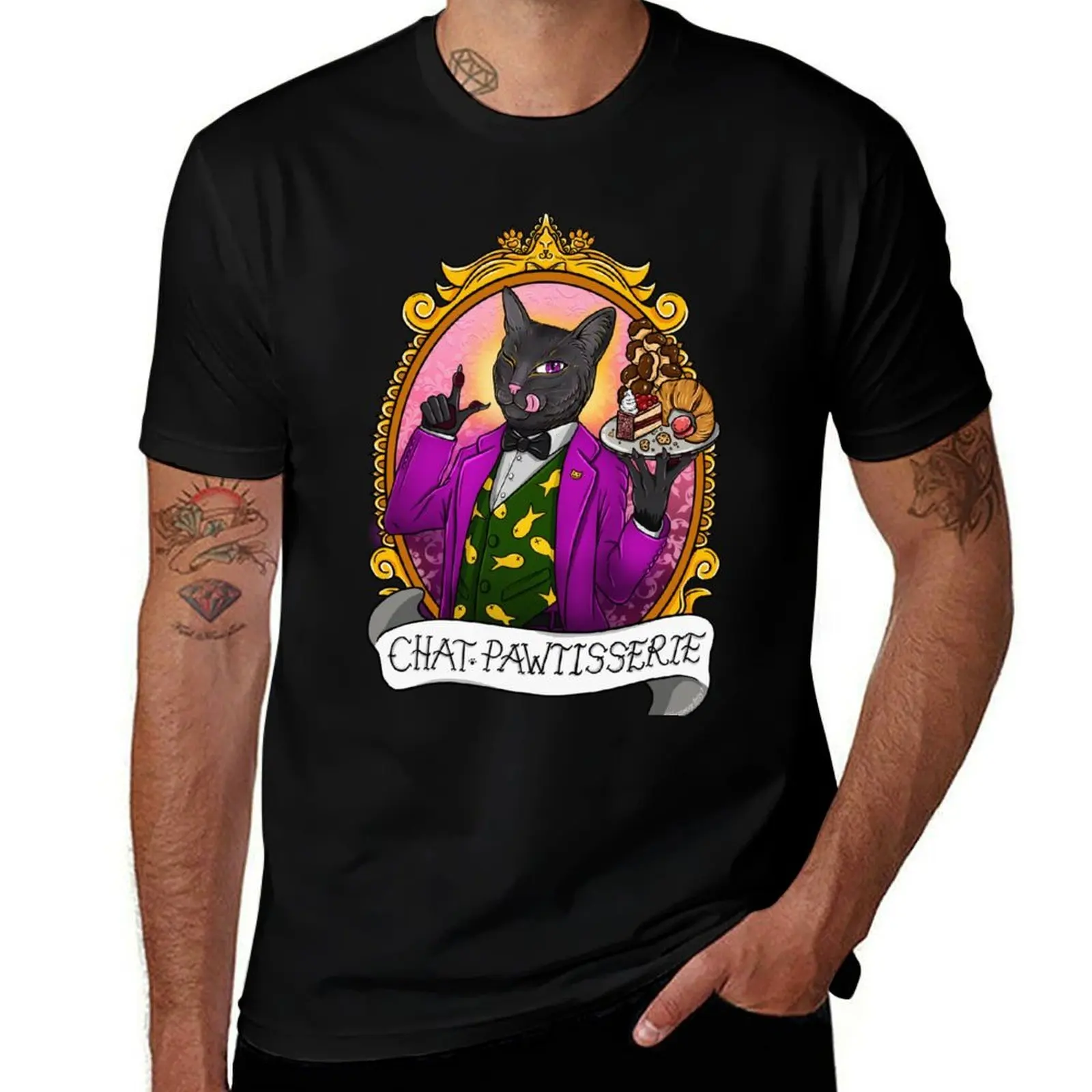 Chat Patisserie T-Shirt Daily Casual Short Sleeve Tee Shirt T-Shirt
