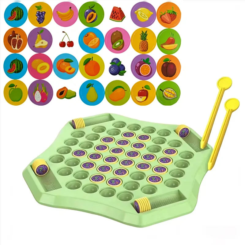 Kinder-Memory-Spiel, Lehrreiches Flip-Board-Spielzeug mit Tieren, Früchten, Dinosauriern, für Logisches Denken, Mehrspieler-Lernspiel, Geschenk für 3-6-Jährige