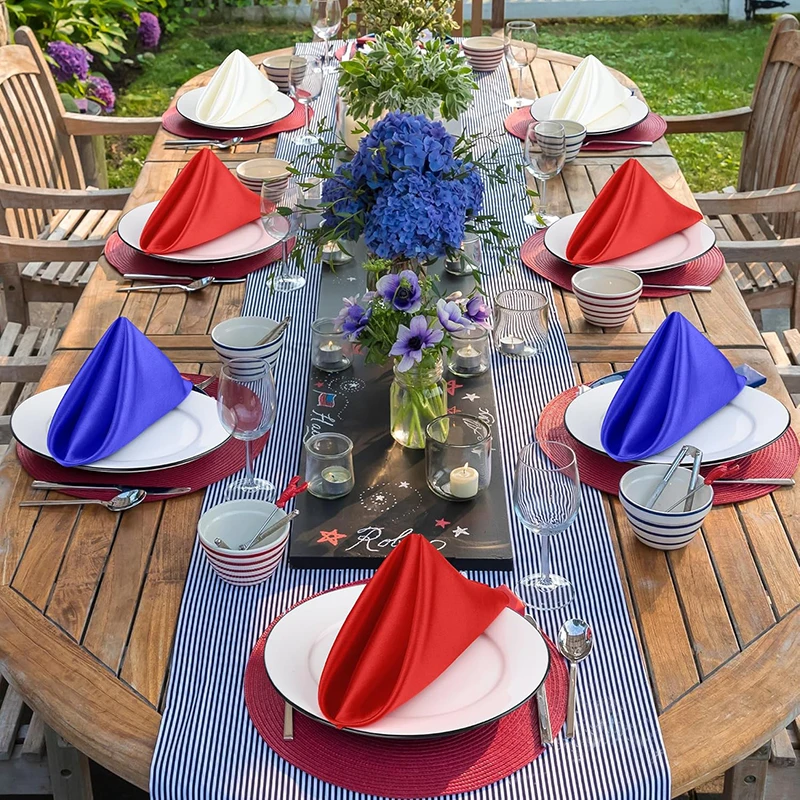 

50 шт. золотые атласные тканевые салфетки 30x30 см квадратные оптом, оптовая продажа, свадебная вечеринка, ресторан, ужин, свадебный детский душ, украшение стола